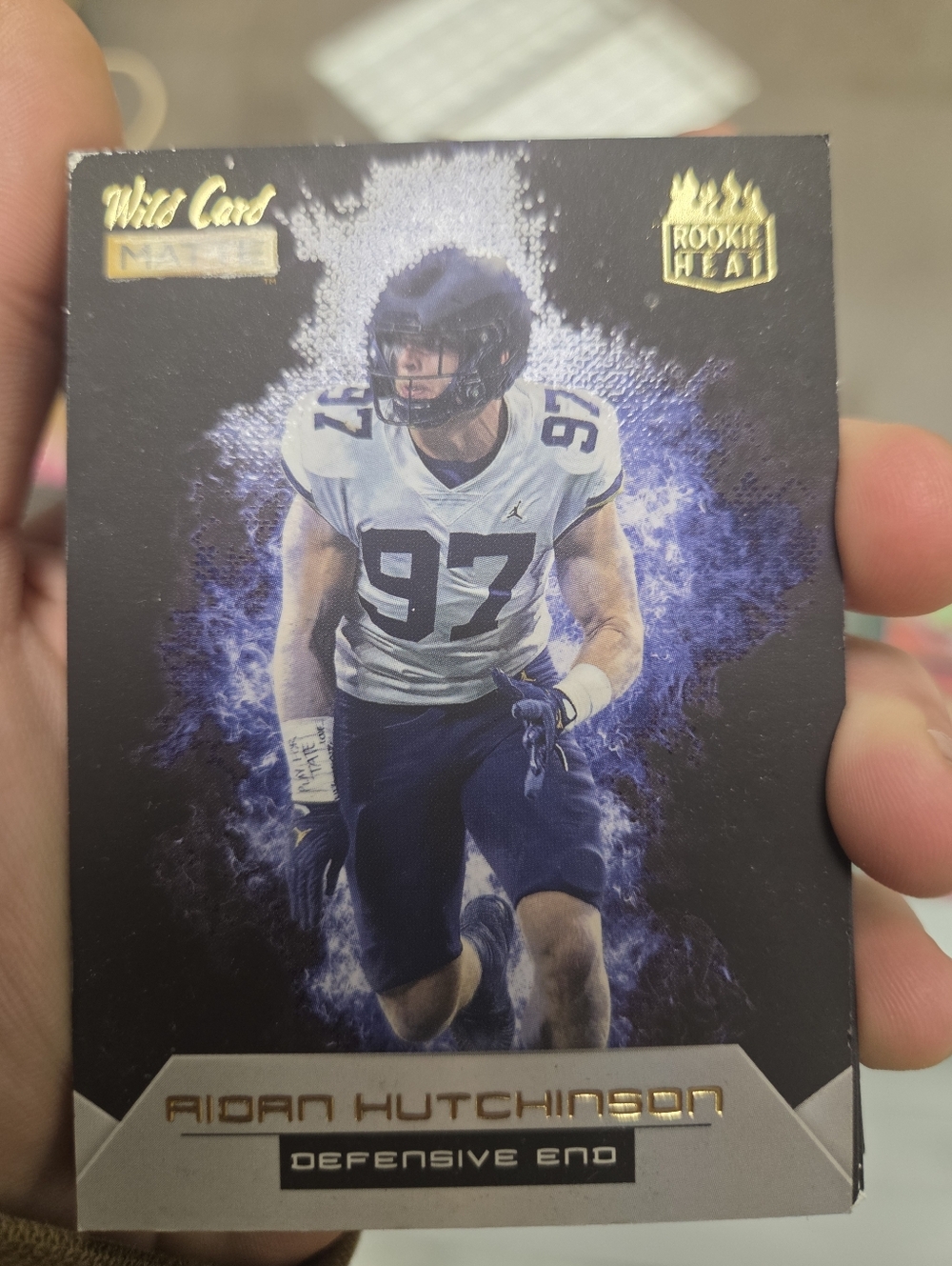 Aidan Hutchinson Rookie Card - Wild Card Matte (Blue / Blacj)